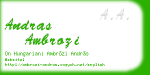 andras ambrozi business card